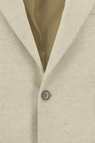 Açık Vizon Slim Fit Dar Kesim Yünlü Klasik Ceket