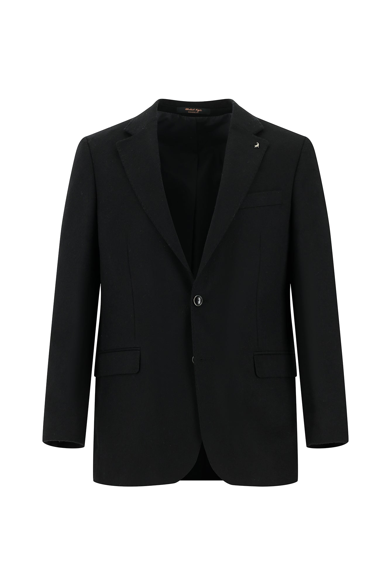 Siyah Relaxed Fit Rahat Kesim Yünlü Klasik Ceket