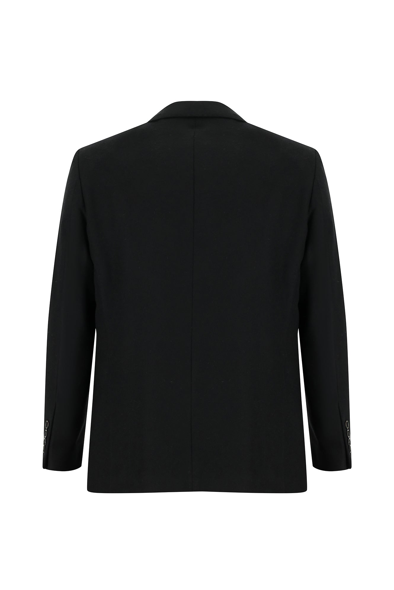 Siyah Relaxed Fit Rahat Kesim Yünlü Klasik Ceket