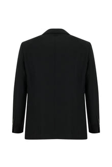 Siyah Relaxed Fit Rahat Kesim Yünlü Klasik Ceket