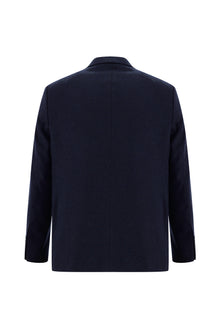 Orta Lacivert 4 Drop Relaxed Fit Rahat Kesim Yünlü Klasik Ceket-Abdullah Ki??l?