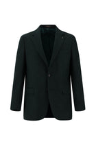 Koyu Ye?il 4 Drop Relaxed Fit Rahat Kesim Yünlü Klasik Ceket-Abdullah Ki??l?