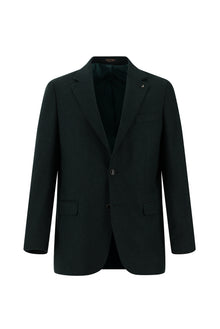 Koyu Ye?il 4 Drop Relaxed Fit Rahat Kesim Yünlü Klasik Ceket-Abdullah Ki??l?