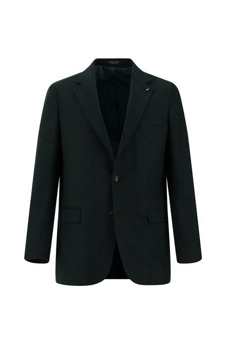 Koyu Ye?il 4 Drop Relaxed Fit Rahat Kesim Yünlü Klasik Ceket-Abdullah Ki??l?