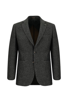 Koyu Antrasit Klasik Desenli Ceket