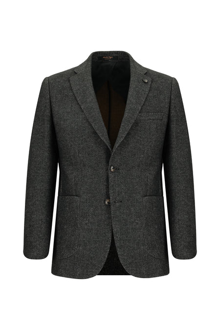 Koyu Antrasit Klasik Desenli Ceket