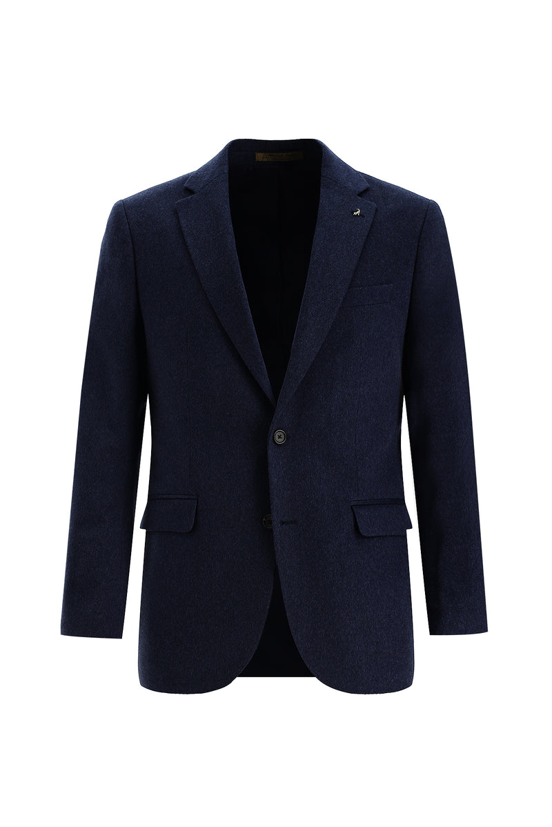 İndigo Regular Fit İtalyan Klasik Kaşmir Ceket