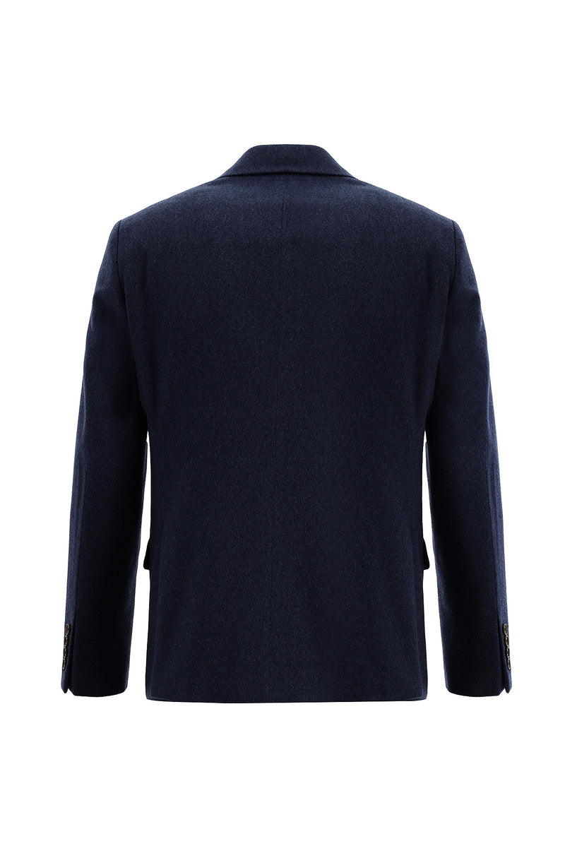 İndigo Regular Fit İtalyan Klasik Kaşmir Ceket