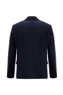 İndigo Relaxed Fit Rahat Kesim İtalyan Klasik Kaşmir Ceket