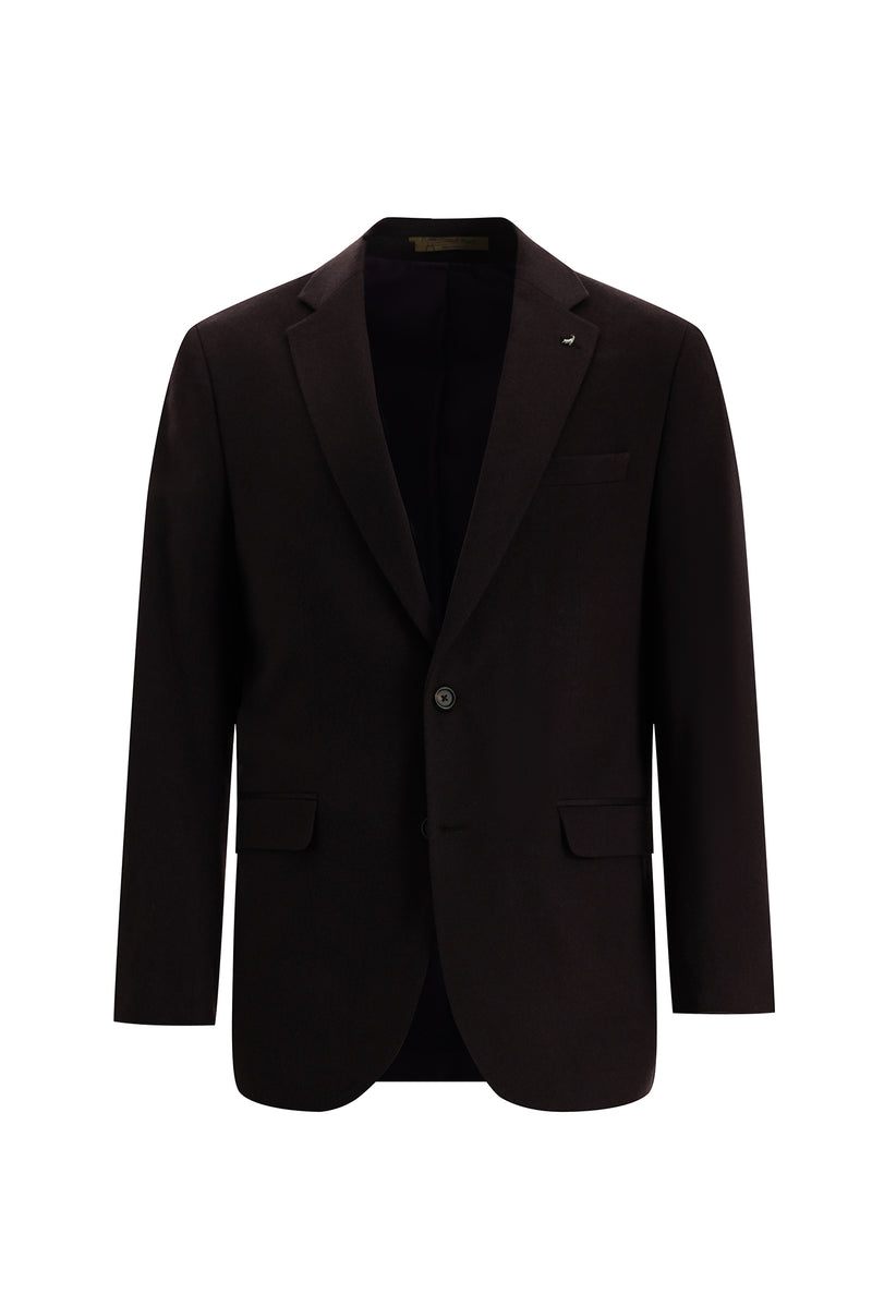 Koyu Bordo Relaxed Fit Rahat Kesim İtalyan Klasik Kaşmir Ceket