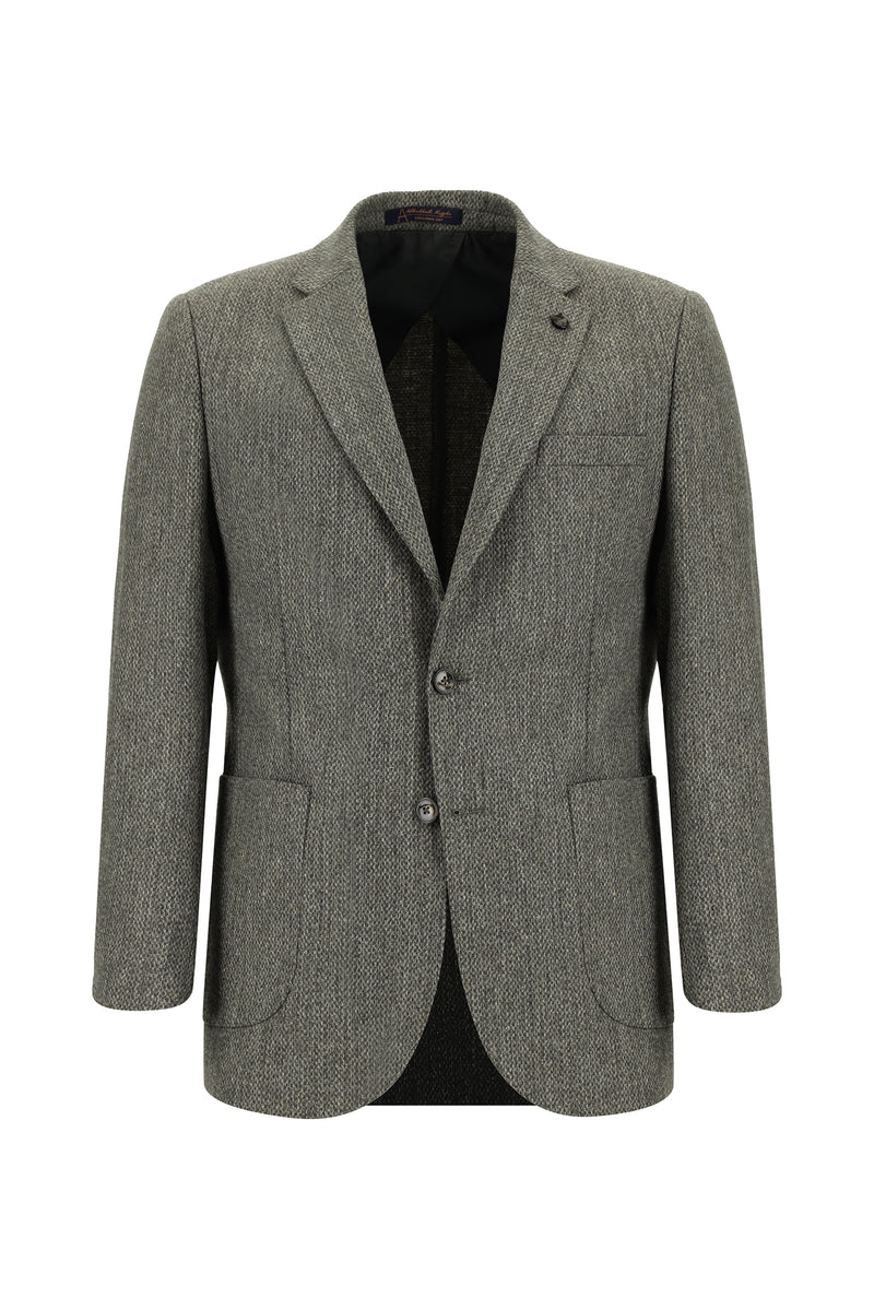 Koyu Vizon Klasik Yünlü Ceket