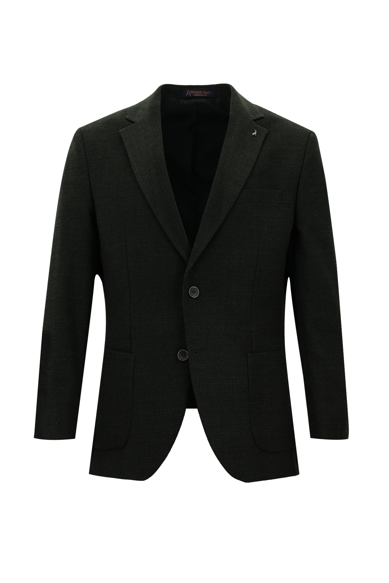 Koyu Antrasit Slim Fit Dar Kesim Yünlü Desenli Spor Ceket