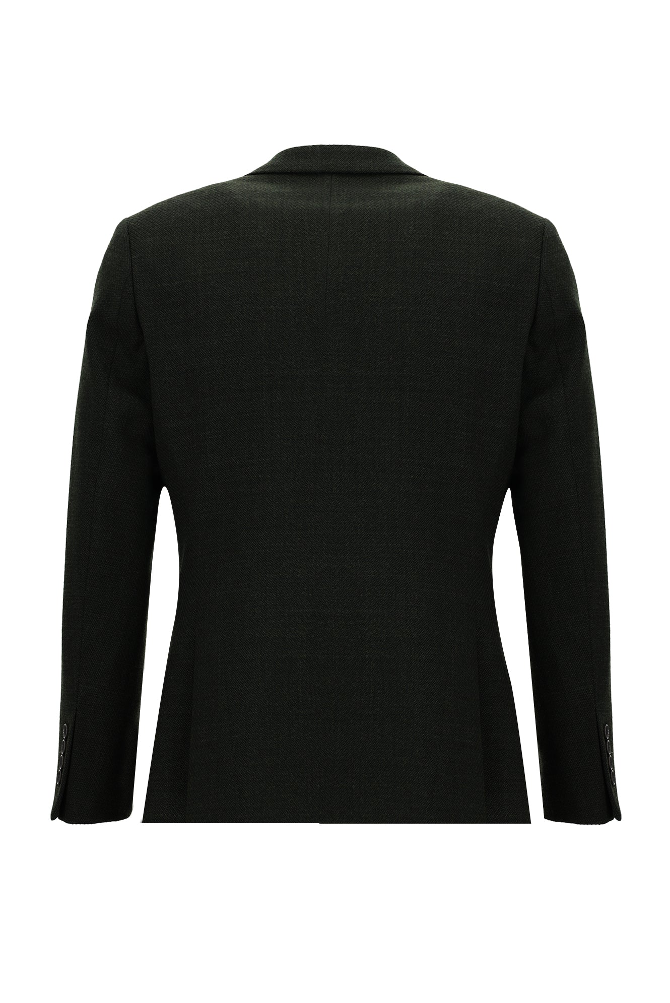 Koyu Antrasit Slim Fit Dar Kesim Yünlü Desenli Spor Ceket