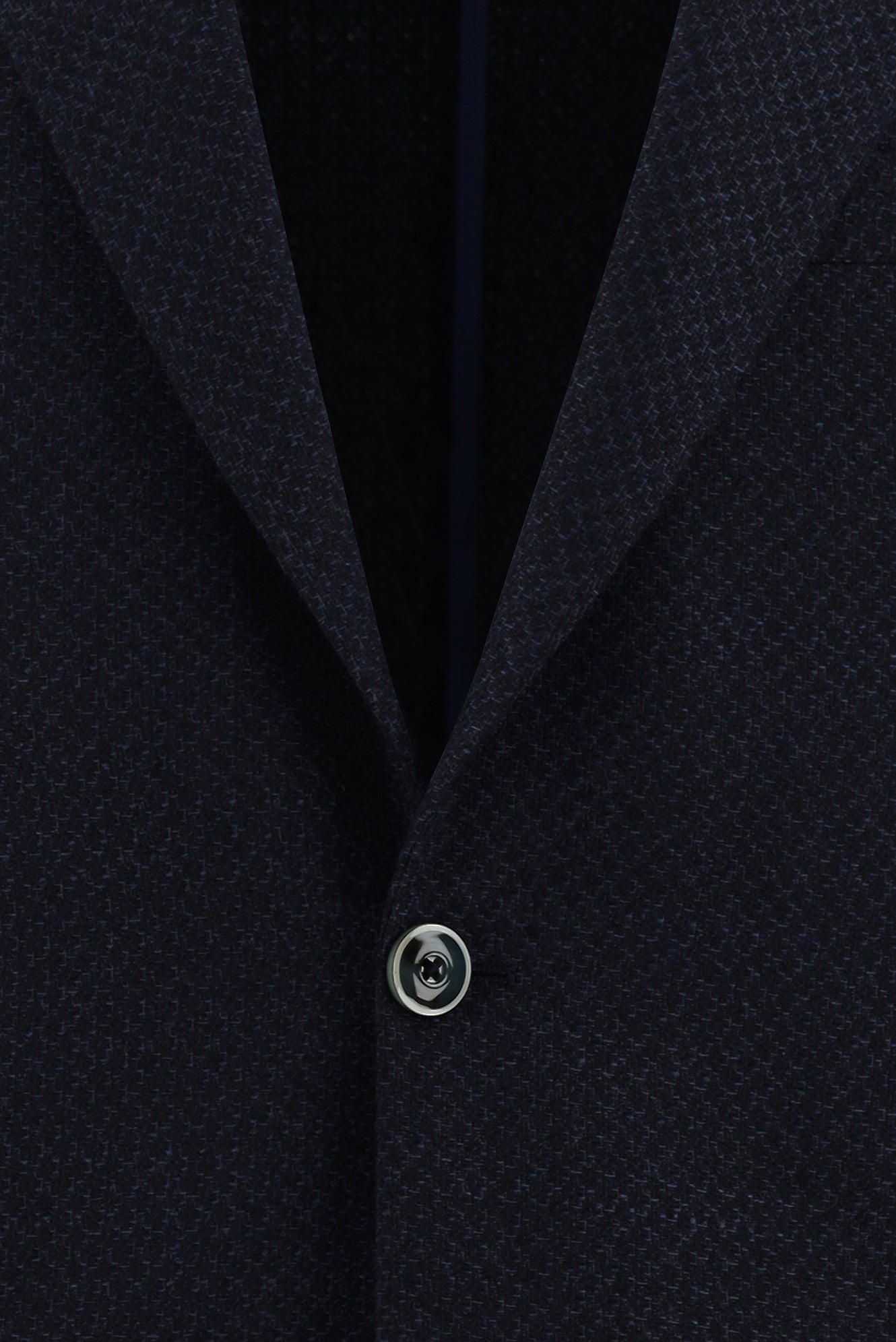 Koyu Lacivert Relaxed Fit Rahat Kesim Yünlü İtalyan Desenli Ceket