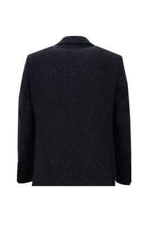 Koyu Lacivert 4 Drop Relaxed Fit Rahat Kesim ?talyan Desenli Yünlü Ceket-Abdullah Ki??l?