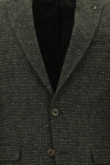 Koyu Haki Regular Fit İtalyan Desenli Yünlü Ceket