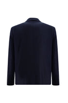 Koyu Lacivert Relaxed Fit Rahat Kesim Yünlü Klasik Desenli Ceket