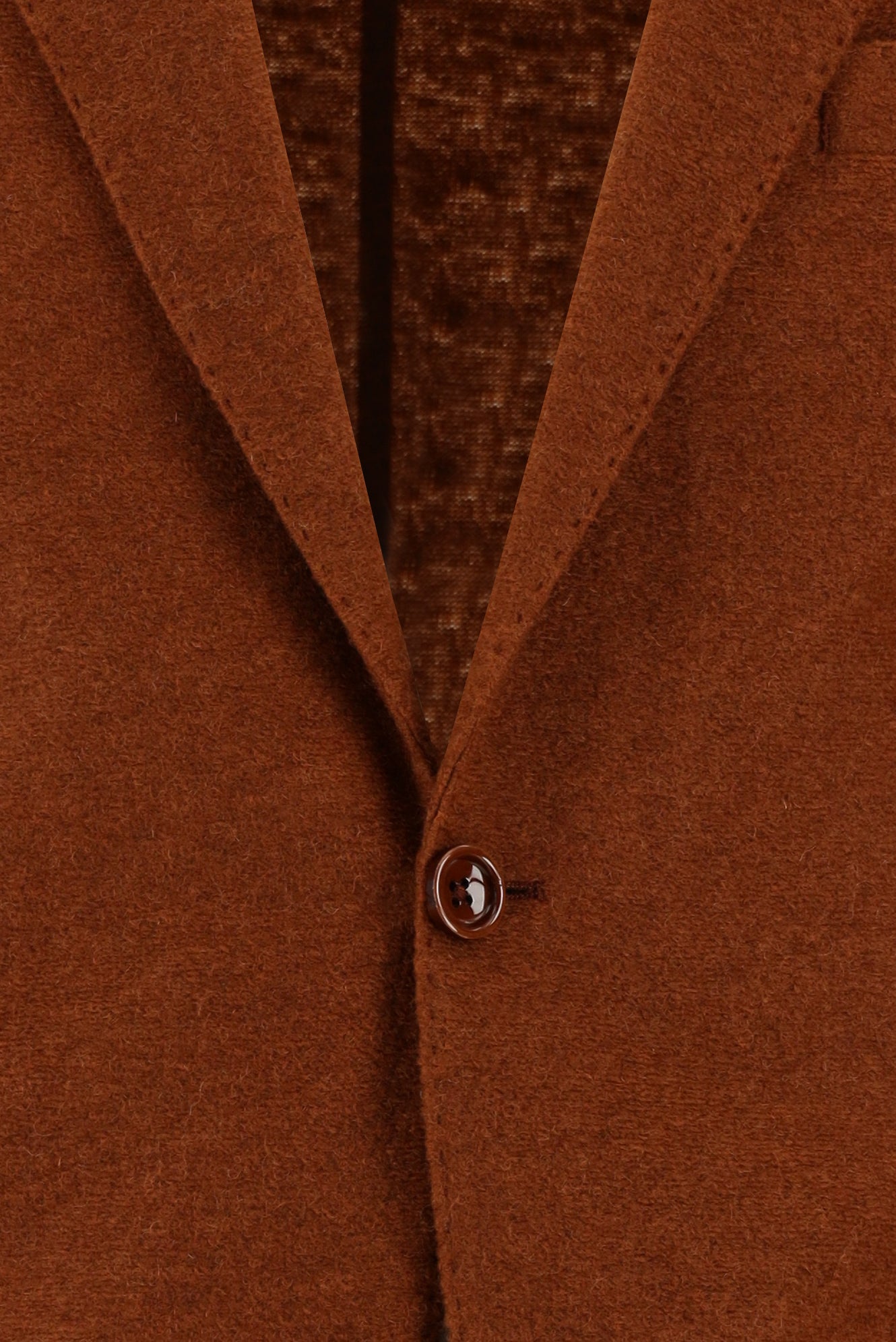 Kiremit Slim Fit Dar Kesim İtalyan Yünlü Örme Ceket