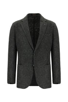 Orta Antrasit Slim Fit Dar Kesim İtalyan Yünlü Örme Ceket