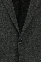 Orta Antrasit Slim Fit Dar Kesim İtalyan Yünlü Örme Ceket