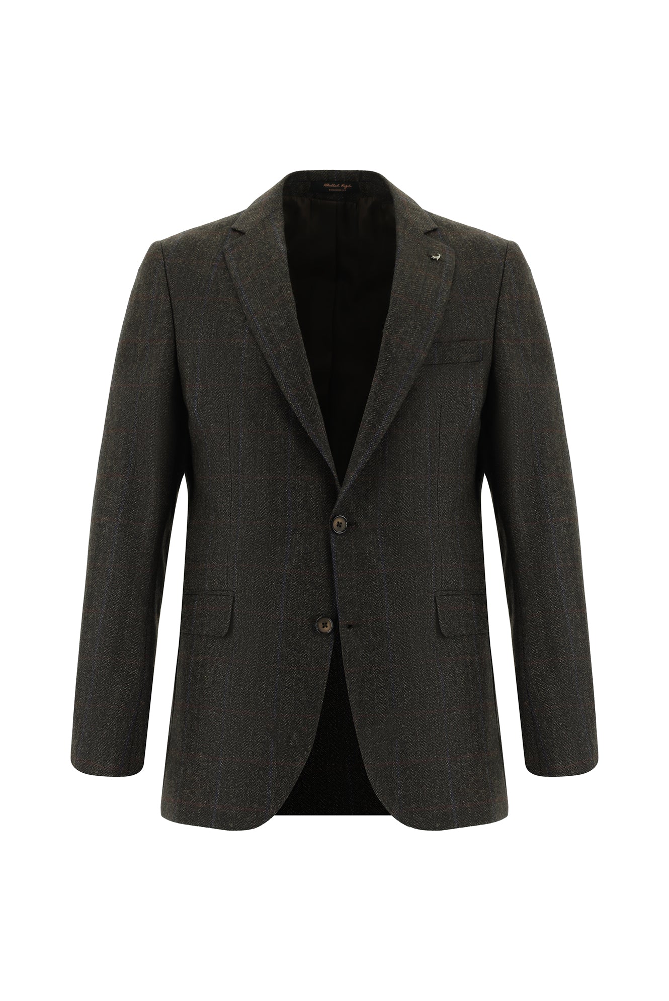 Koyu Kahve Regular Fit Yün Balıksırtı Ceket