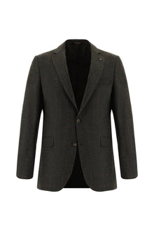 Koyu Kahve Regular Fit Yün Balıksırtı Ceket