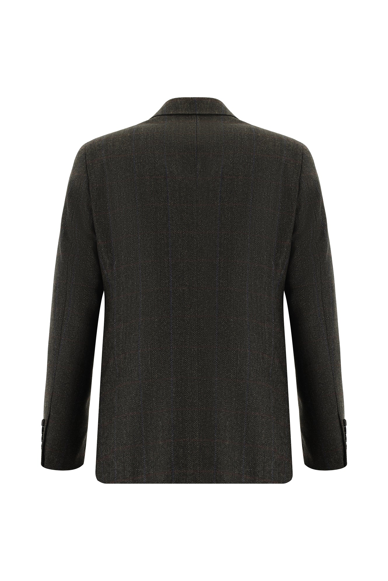 Koyu Kahve Regular Fit Yün Balıksırtı Ceket