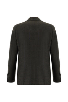 Koyu Kahve Regular Fit Yün Balıksırtı Ceket