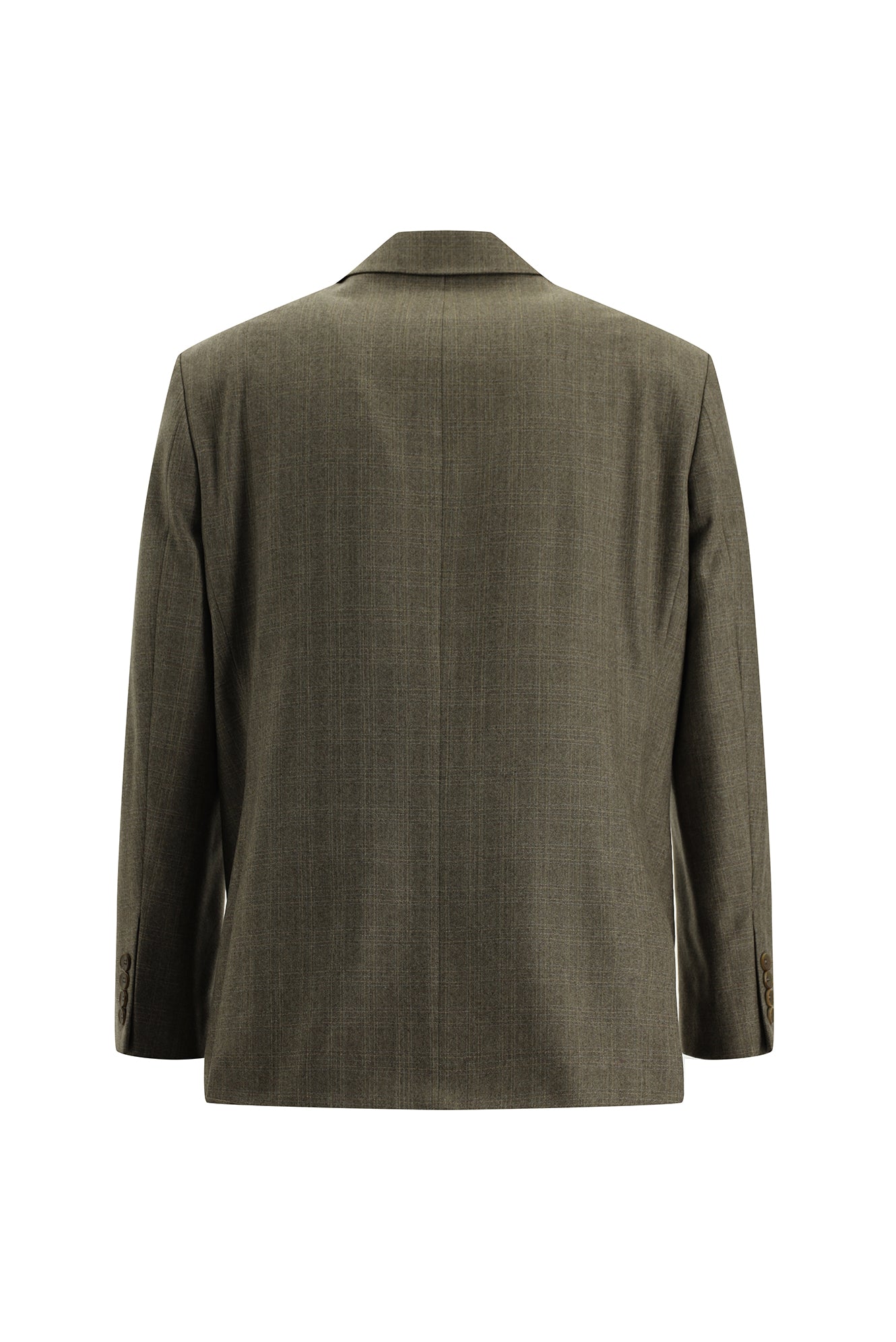 Koyu Vizon Relaxed Fit Rahat Kesim İtalyan Klasik Ekose Yün Ceket