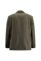 Koyu Vizon Relaxed Fit Rahat Kesim İtalyan Klasik Ekose Yün Ceket