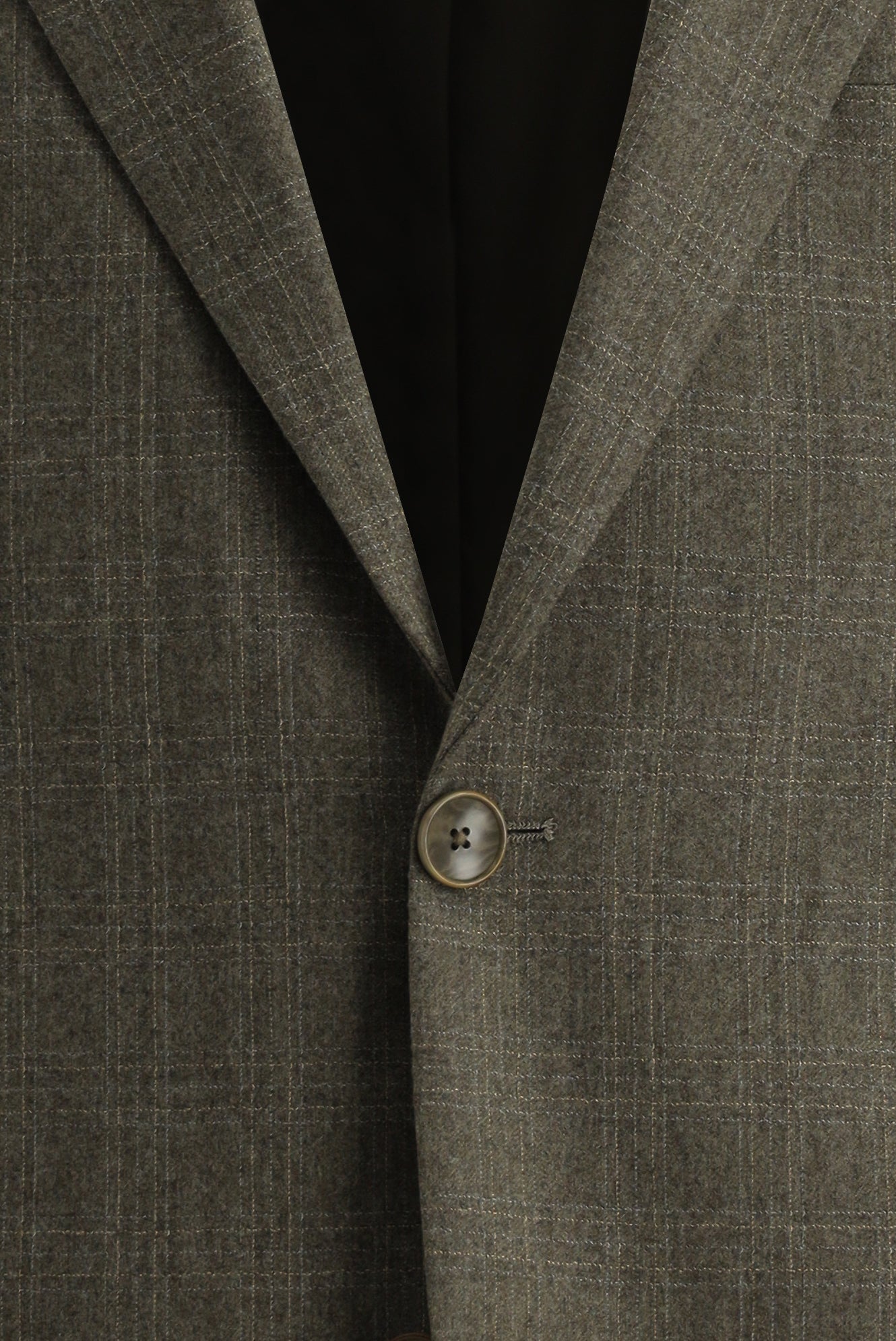 Koyu Vizon Relaxed Fit Rahat Kesim İtalyan Klasik Ekose Yün Ceket