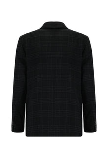 Koyu Antrasit Regular Fit Ekose Kaşmir Ceket