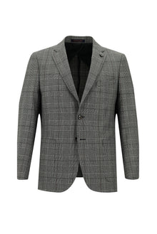 Orta Füme 6 Drop Regular Fit Standart Kesim Klasik Ekose Ceket-Abdullah Ki??l?