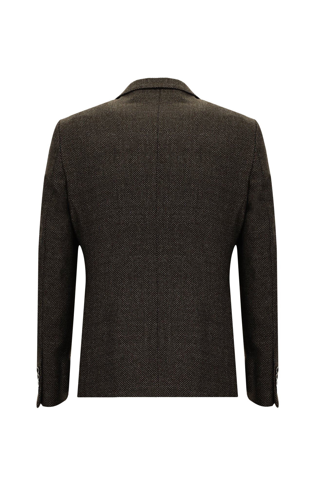 Koyu Kahve Regular Fit Kuşgözü Yün Ceket