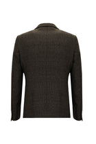 Koyu Kahve Regular Fit Kuşgözü Yün Ceket