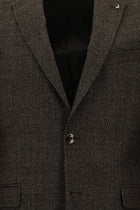 Koyu Kahve Regular Fit Kuşgözü Yün Ceket