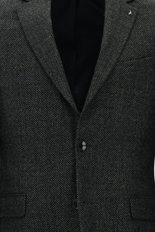 Koyu Antrasit Regular Fit Kuşgözü Yün Ceket