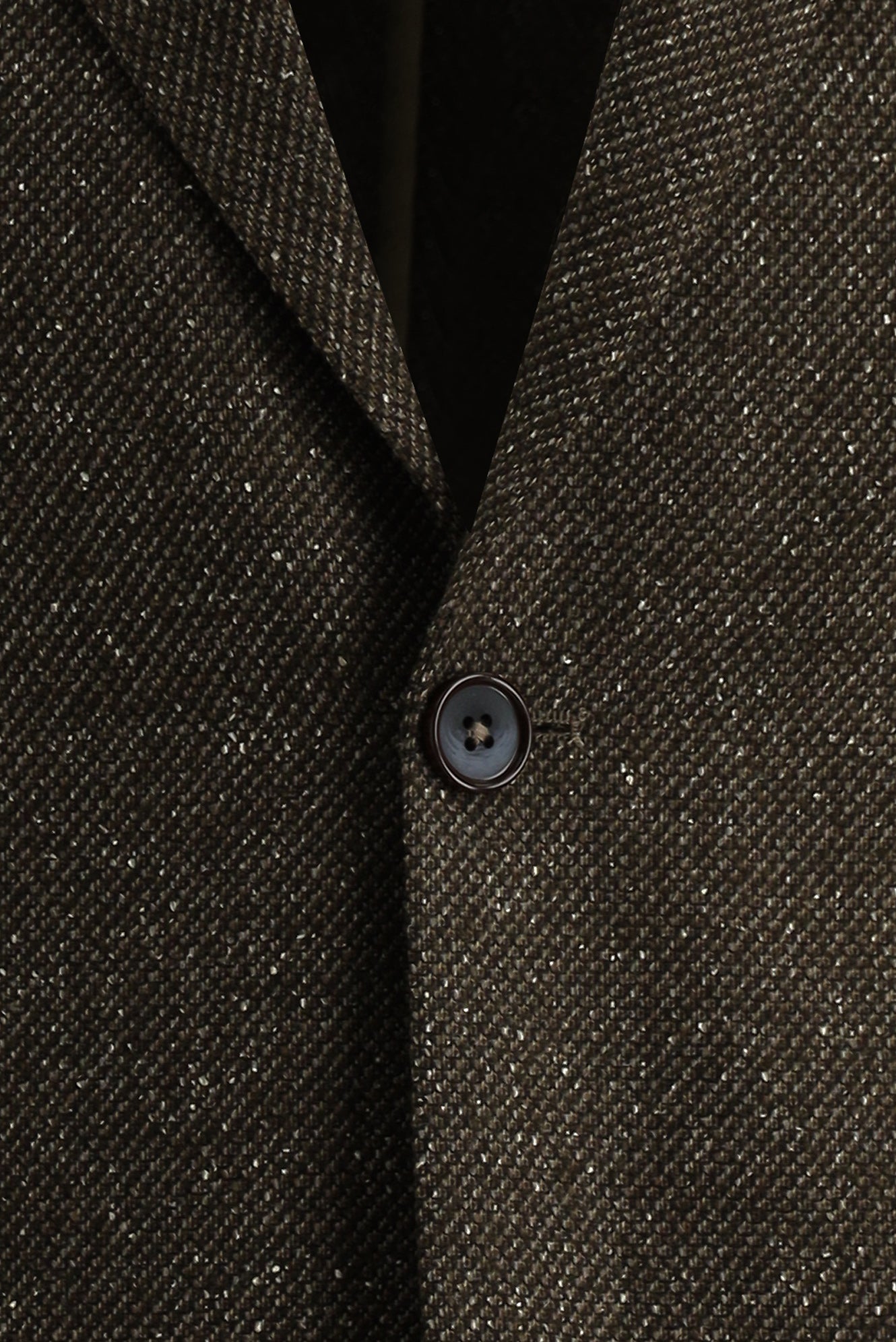 Orta Kahve Relaxed Fit Rahat Kesim Yünlü Desenli Ceket