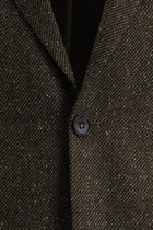 Orta Kahve Relaxed Fit Rahat Kesim Yünlü Desenli Ceket