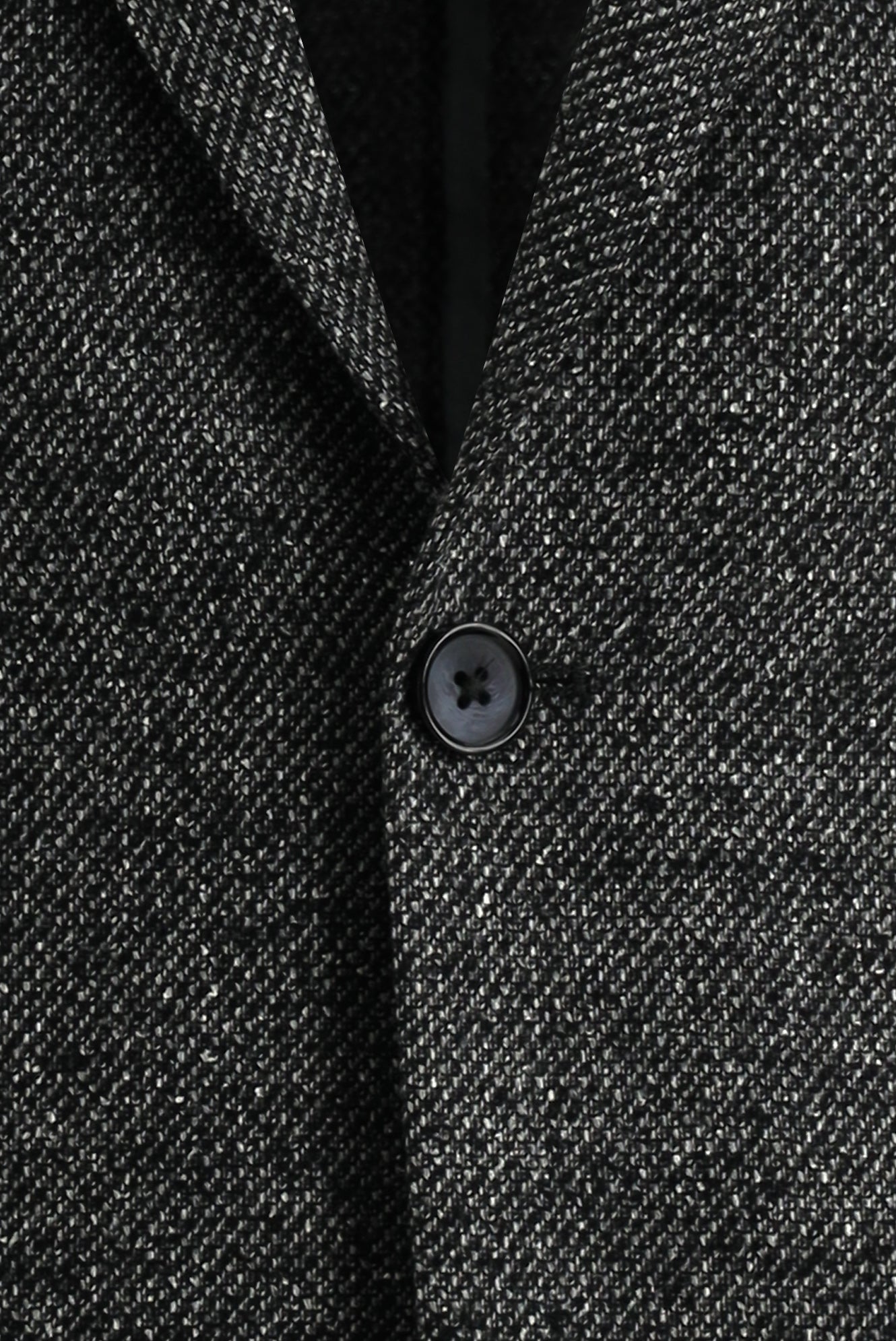 Koyu Antrasit Relaxed Fit Rahat Kesim Yünlü Desenli Ceket