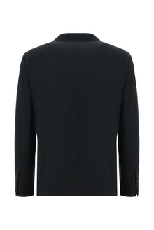 Siyah 7 Drop Slim Fit Dar Kesim Yünlü Desenli Ceket-Abdullah Ki??l?
