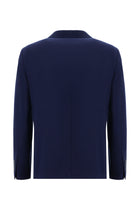 Açık Lacivert Slim Fit Dar Kesim Yünlü Desenli Ceket