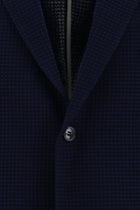 Açık Lacivert Slim Fit Dar Kesim Yünlü Desenli Ceket