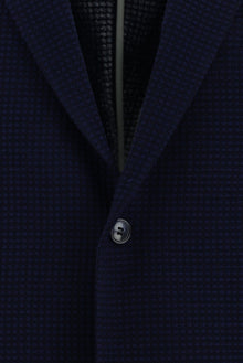 Açık Lacivert Slim Fit Dar Kesim Yünlü Desenli Ceket