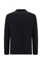 Orta Lacivert 7 Drop Slim Fit Dar Kesim Yünlü Desenli Ceket-Abdullah Ki??l?