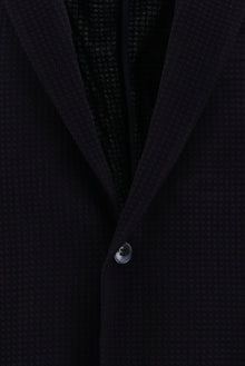 Orta Lacivert 7 Drop Slim Fit Dar Kesim Yünlü Desenli Ceket-Abdullah Ki??l?