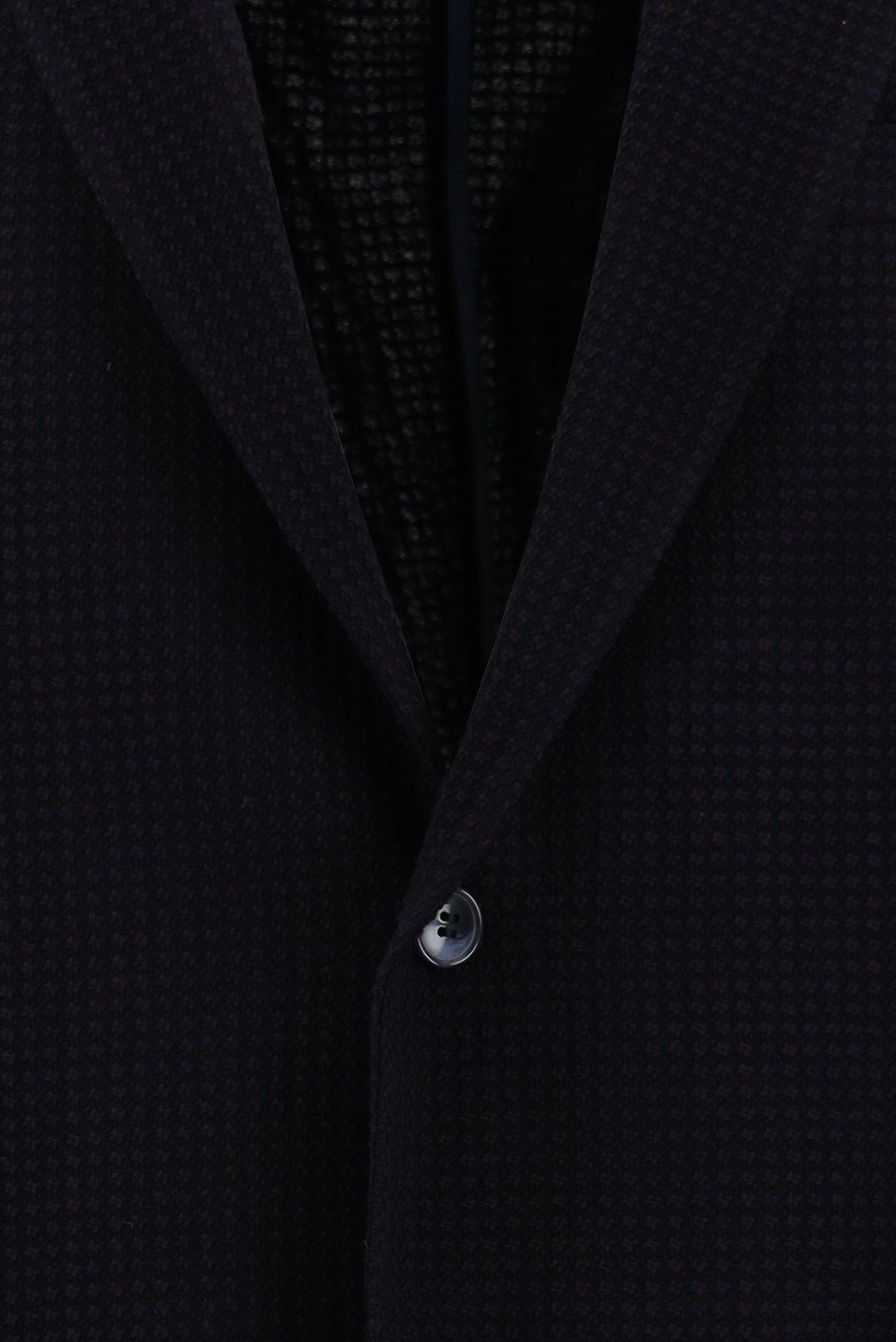 Orta Lacivert Slim Fit Dar Kesim Yünlü Desenli Ceket