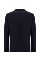 Koyu Lacivert Slim Fit Dar Kesim Yünlü Desenli Ceket
