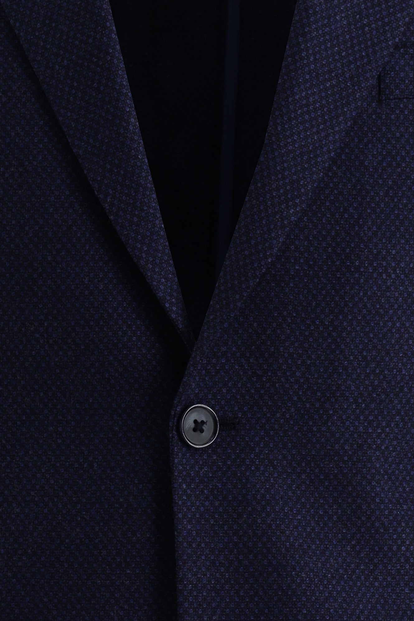 Koyu Lacivert Relaxed Fit Rahat Kesim Yünlü Desenli Ceket