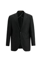 Orta Antrasit Relaxed Fit Rahat Kesim Yünlü Desenli Ceket